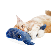 Nouveau jouet interactif électronique pour chat, baleine sauteuse bleue à charger par USB, avec son réaliste