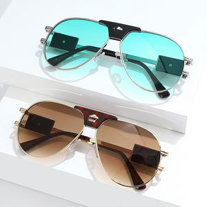 Klasik Pilot güneş kadınlar UV400 optik Shades güneş gözlüğü moda siyah altın Oval Metal çerçeveler tasarımcı güneş gözlüğü erkekler - Product Image 6