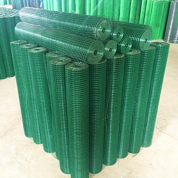 High quality cheap price 1.2mx25m green galvanize pvc coated square welded wire mesh roll