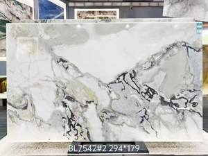Luxury Natural Polished Marble <b>Slab</b> Bold Veining White and Grey Stone for Modern Hall Countertops Walls & Flooring Decoration - Product Image 4