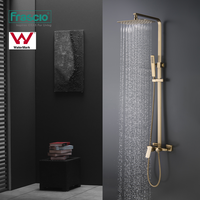 Frascio Qualité Luxe Laiton Doré Mitigeur de Douche Thermostatique Effet Pluie Ensemble Système de Douche et Bain