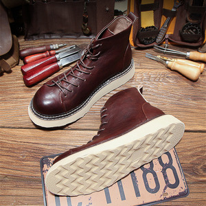 Nuevas botas de cuero de alta gama para <span class=keywords><strong>hombre</strong></span> con capa superior de piel de vaca, estilo de ropa de trabajo, botas altas de piel de vaca para <span class=keywords><strong>hombre</strong></span> - Product Image 4