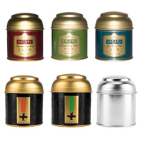 Boîte à thé ronde en métal personnalisée en usine, double couvercle, hermétique, qualité alimentaire, pour café en poudre, épices, thé