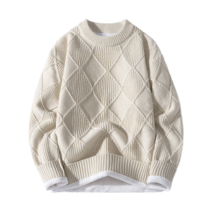 Suéter de Hombre para Otoño 2025, Cuello Redondo, Tejido Grueso, Diseño Moderno, Lana/Acrílico - Product Image 1