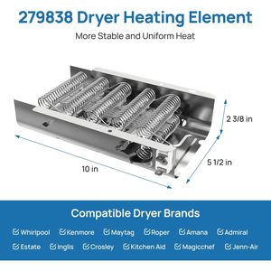 Elemento calefactor para secadora WED4815EW1, 120V, 1500W, acero inoxidable, para Whirlpool Amana Kenmore serie 70 80 - Product Image 3