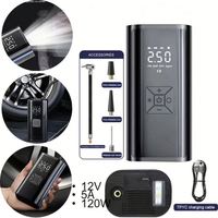 Gonfleur de pneus numérique pour vélo et voiture - Gonfleur électrique portable sans fil 12V avec moniteur de pression des pneus et lumière LED