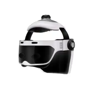 Casco de masaje de cabeza de ojo de presión de aire automático, masajeador de cabeza eléctrico de doble vibración con Control remoto