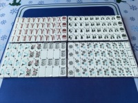 Nouvel ensemble de mahjong américain 3 couches en acrylique à rayures, idéal pour les amateurs de ski, cadeau de Noël ou d'anniversaire, collection 2026, vente chaude