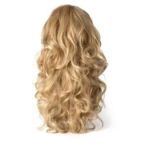 المصنع مباشرة بيع الأوروبية والأمريكية واقعية طويل مجعد الشعر المستعار وصلات شعر مستعار