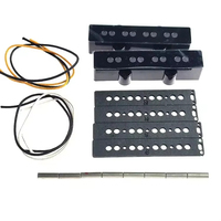 Vente en gros Alnico V aimant un ensemble de pièces de ramassage électrique Jaz Bass avec couvercle noir