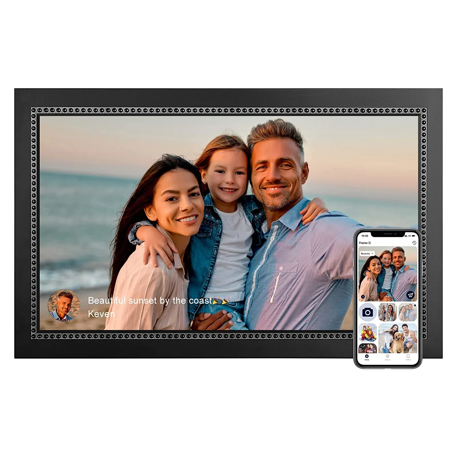 Marco de fotos Digital personalizado, pantalla táctil de 15,6 pulgadas de alta calidad con marco Digital