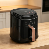 Friteuse à air numérique de luxe blanche 6L avec écran tactile multifonctionnelle sans huile
