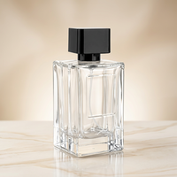 Flacon en verre vide FEA 15, pompe pulvérisatrice cosmétique, OEM ODM, luxe mat, 100ml 50ml 30ml, flacon de parfum rectangulaire