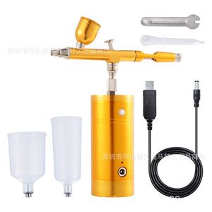 Aérographe électrique portable rechargeable avec kit de pompe, double action, vitesse réglable, alimentation par gravité pour travaux artistiques, gobelet de 7,0 cc - Product Image 3