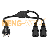 Adaptateur de prise en Y CE EU 3 broches vers 2 prises C13, rallonge d'alimentation droite pour serveur de données