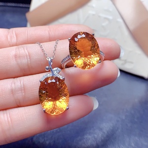 Ensemble de bijoux en argent 925 de haute qualité, nouveau design, coupe spéciale, citrine naturelle, inspiré des contes de fées, cadeau raffiné - Product Image 2