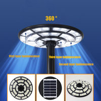Lampe solaire de jardin UFO 300W 500W IP65 avec détecteur de mouvement, allumage automatique du crépuscule à l'aube, 360° °   Éclairage extérieur OEM ODM, petit MOQ, logo personnalisé