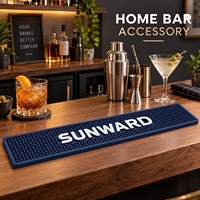 Tapis de bar moderne en PVC souple multicolore, écologique, avec logo en relief, antidérapant, pour les marques de boissons, les cafés et les événements