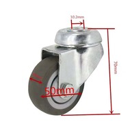Roue de roulette légère TPR de Style européen, pivot de trou de boulon de 2 pouces 3 pouces