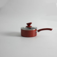 Casserole à sauce profonde antiadhésive en aluminium pressé de 18cm avec poignée en bakélite Nouvelle surface de laquage de pot de lait conçue