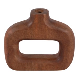 Vaso rettangolare cavo in legno di mango fatto a mano per decorare il tavolo del soggiorno, vaso per fiori in stile boho - Product Image 5