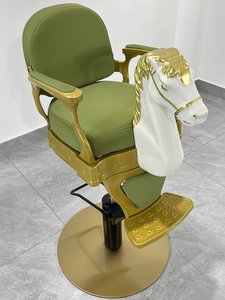 เก้าอี้ตัดผมเด็กแบบโยกปรับได้ ดีไซน์ใหม่ ลายการ์ตูน พร้อมที่พักเท้า วัสดุ PVC สำหรับร้านทำผมและร้านตัดผมชาย - Product Image 2