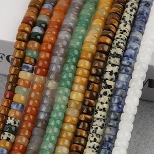 Wholesale New Arrival Pill Shape Multi Color <strong>Stone</strong> Beads 4x7mm Natural Agate Japser <strong>Jade</strong> Rondelle Beads for Jewelry Making - Product Image 2