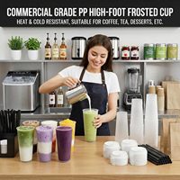 Gobelet à boba conique en PP de 90 mm, jetable et réutilisable, pour café glacé et smoothies à emporter, vente en gros