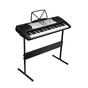 HUASHENG 61 Key Electronic Keyboard Piano with 24 Demo Songs LED Screen Music Stand Melodic