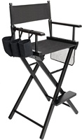 Siège de repose-pieds Portable pliable en bois massif, chaise d'artiste, de maquillage, de grande taille avec sacs latéraux de rangement, vente en gros, bon marché