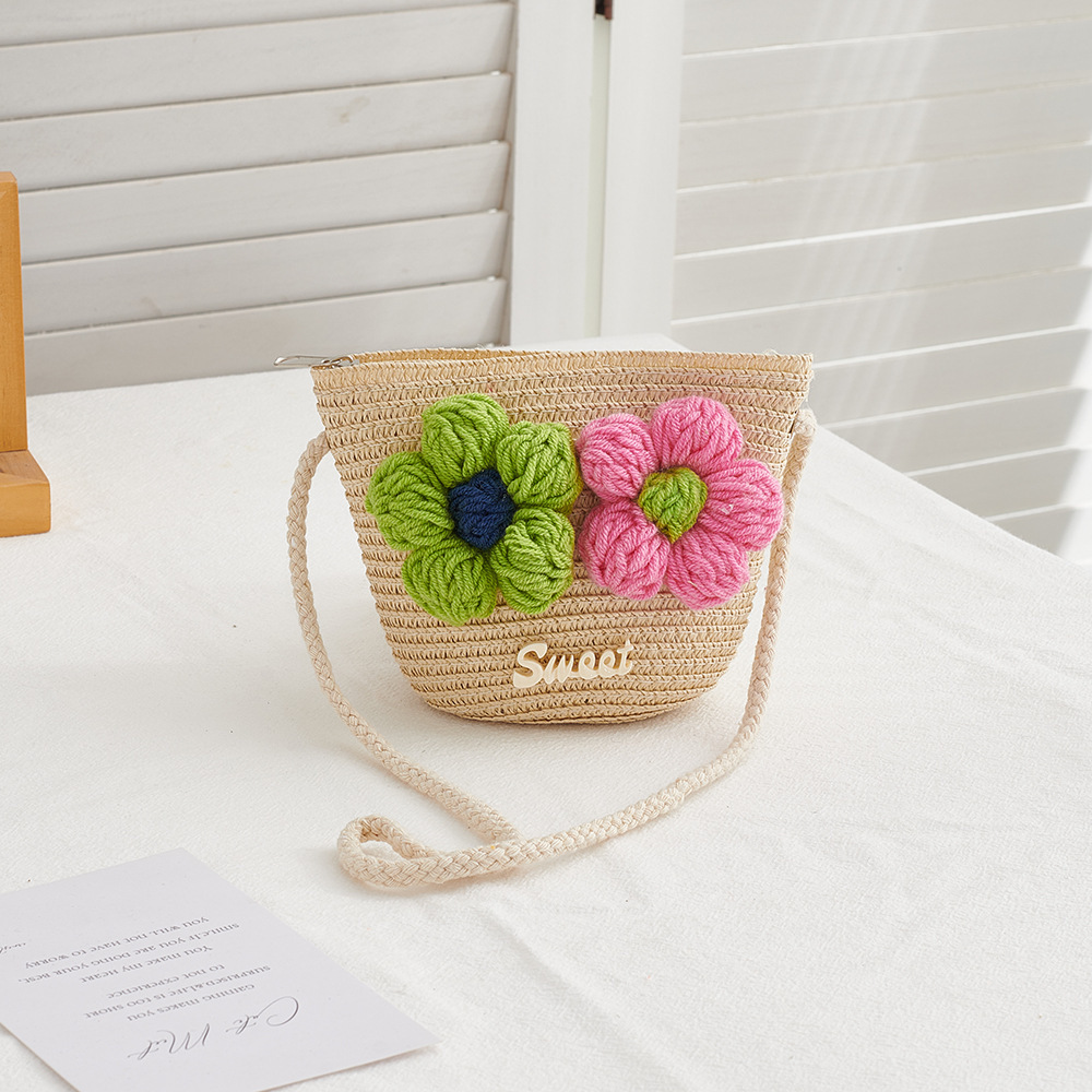 Sweet green pink flower-beige