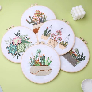 XIXI Kit de Bordado de Punto de Cruz DIY para Adultos, Diseño de Girasol, Tela de Algodón, Hecho a Mano, Forma Redonda, Diseño para Dueños de Perros - Product Image 3