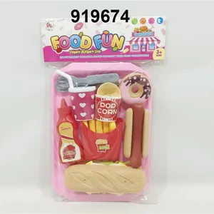 儿童假装游戏套装迷你可爱快餐玩具角色扮演塑料甜点玩具