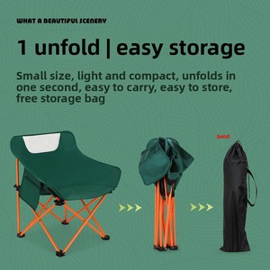 Sedia Pieghevole a Mezzaluna per Esterni, Portatile e Leggera in Acciaio e Tessuto Oxford, Sgabello Piccolo per Spiaggia e <span class=keywords><strong>Campeggio</strong></span>, Arredamento <span class=keywords><strong>da</strong></span> Esterno all'Ingrosso - Product Image 3
