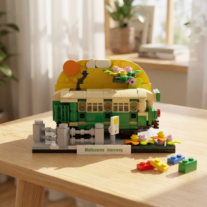 Blocchi da Costruzione Personalizzati dell'Attrazione di Melbourne, Souvenir Classico della <span class=keywords><strong>Tram</strong></span>, <span class=keywords><strong>Giocattolo</strong></span> MOC, Basso MOQ, Regalo Aziendale OEM, Spedizione Diretta dalla Fabbrica, Consegna Rapida - Product Image 1