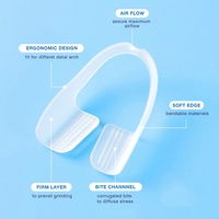 Protector Bucal Nocturno de Silicona Transparente, Anti-Rechinamiento de Dientes, Ayuda para Dormir, Dispositivo Anti-Ronquidos para Adultos, para el Hogar y Viajes