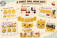 Jouet en peluche personnalisé, kawaii, nourriture, dessert, animaux en peluche doux, figurines en peluche, OEM ODM, mignon pour les enfants, cadeau
