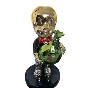 Scultura in resina Pop Arts <span class=keywords><strong>il</strong></span> monopolio di Alex per natale Scultura galvanizzata con simbolo del dollaro in resina - Product Image 4