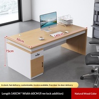 LBZ-112X Bureau de direction moderne et simple en PVC, poste de travail individuel avec chaise pour cadre et personnel financier