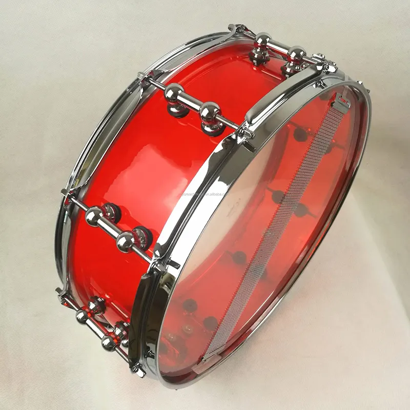 China Leverancier Custom Formaat Percussie-Instrumenten Snare Drum Acryl Transparante Drumkit Set