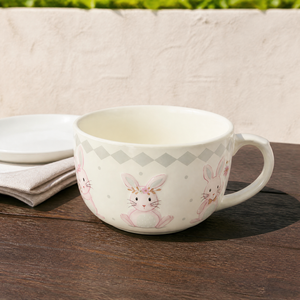 Taza de Cerámica <span class=keywords><strong>con</strong></span> Banda de <span class=keywords><strong>Diamantes</strong></span> y Glaseado Crema, Diseño de Puntos y Lazo, para Café o Sopa, Regalo de Pascua, Decoración del Hogar, Venta al por Mayor LEXI - Product Image 3
