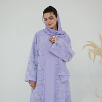Abaya de luxe Mexizo pour femmes, élégante, avec des perles florales, ensemble de 3 pièces, abaya pour le Ramadan, l'Aïd, robe longue islamique modeste pour les musulmanes