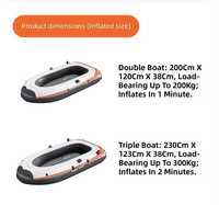 Bateau gonflable épaissi résistant à l'usure, double, multi-personnes, pour activités extérieures, bateau d'assaut surélevé pour la pêche en famille, le kayak et le rafting