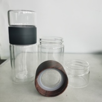200ml Double Paroi Borosilicate Portable Voyage Tasse Gobelet À Thé Bouteille D'eau Diffuseur Bouteille En Verre Thé Infuseur Bouteille