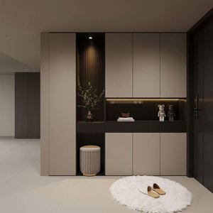 Prix de gros d'usine, conception personnalisée, meuble de salon moderne, écologique, modulaire, entrée, bois, autoportant, grande capacité - Product Image 5