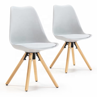 Chaise en plastique de type tulipe fabriquée en Chine avec siège en cuir PU et pieds en bois pour la maison, l'appartement et le restaurant