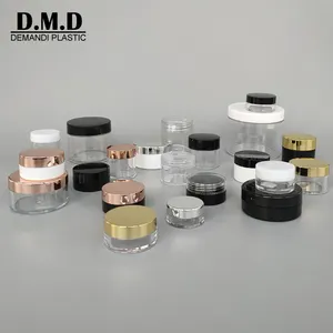 Custom logo 3 10grams 10 ml 15g 25ml 30 1oz 2 oz rose gold clear empty nail pigment chrome powder jar container with lid