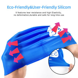 Grosir dicetak silikon topi renang untuk pria wanita anak-anak gratis telinga Plug dan hidung klip termasuk - Product Image 3