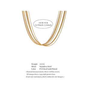 JINYOU 4253 <span class=keywords><strong>Collana</strong></span> a Catena Multistrato Minimalista ed Elegante in Acciaio Inossidabile Placcato Oro 18K PVD di Alta Qualità - Product Image 6