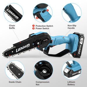 6 polegadas Chainsaw <span class=keywords><strong>Mini</strong></span> Elétrica Sem Fio Chainsaw Pequena Handheld Portátil Chainsaw Bateria Power Chainsaw Adequado para Poda De Árvores - Product Image 3